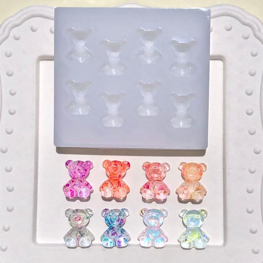 シリコンモールド くま レジン キーホルダー アクセサリー ミニサイズ