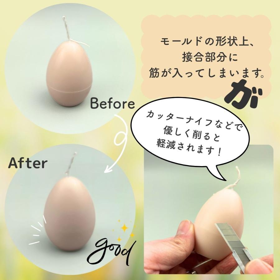 キャンドル モールド 卵型 イースターエッグ ポリ製 型 ソイワックス