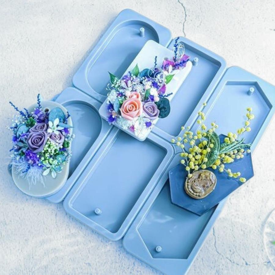 シリコンモールド アロマワックスバー サシェ ラウンド レクタングル型