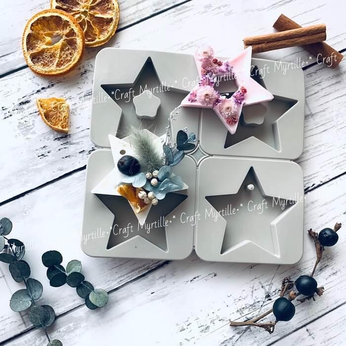 シリコンモールド アロマワックスバー サシェ 星型 アロマ ストーン