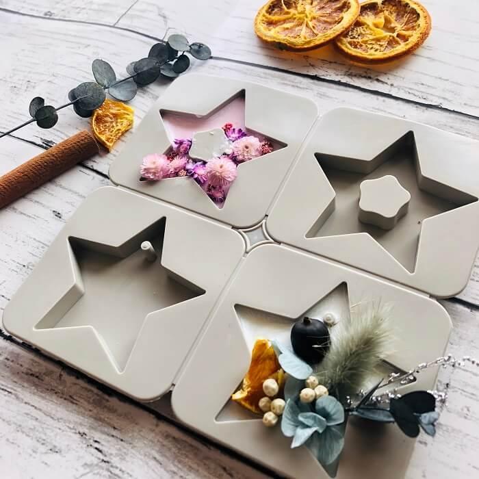 シリコンモールド アロマワックスバー サシェ 星型 アロマ ストーン