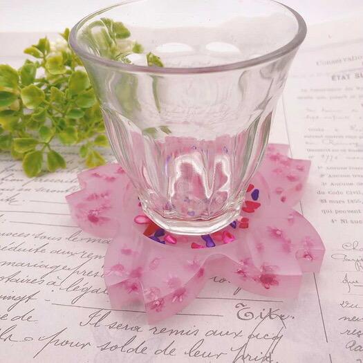 シリコンモールド 花 桜 コースター アロマワックス サシェ アロマ