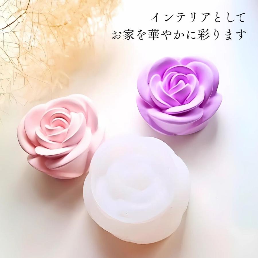 シリコンモールド 花 薔薇 アロマストーン アロマキャンドル