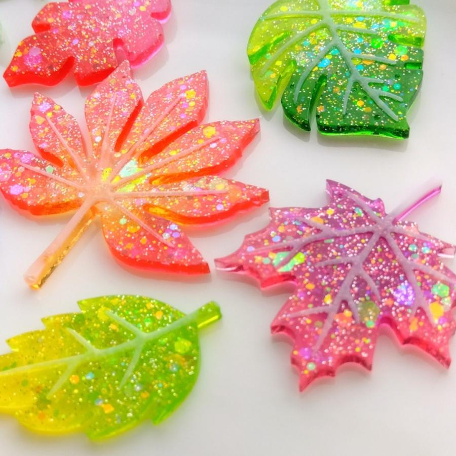 シリコンモールド リーフ 6種類 葉っぱ 紅葉 レジン 装飾 アクセサリー 