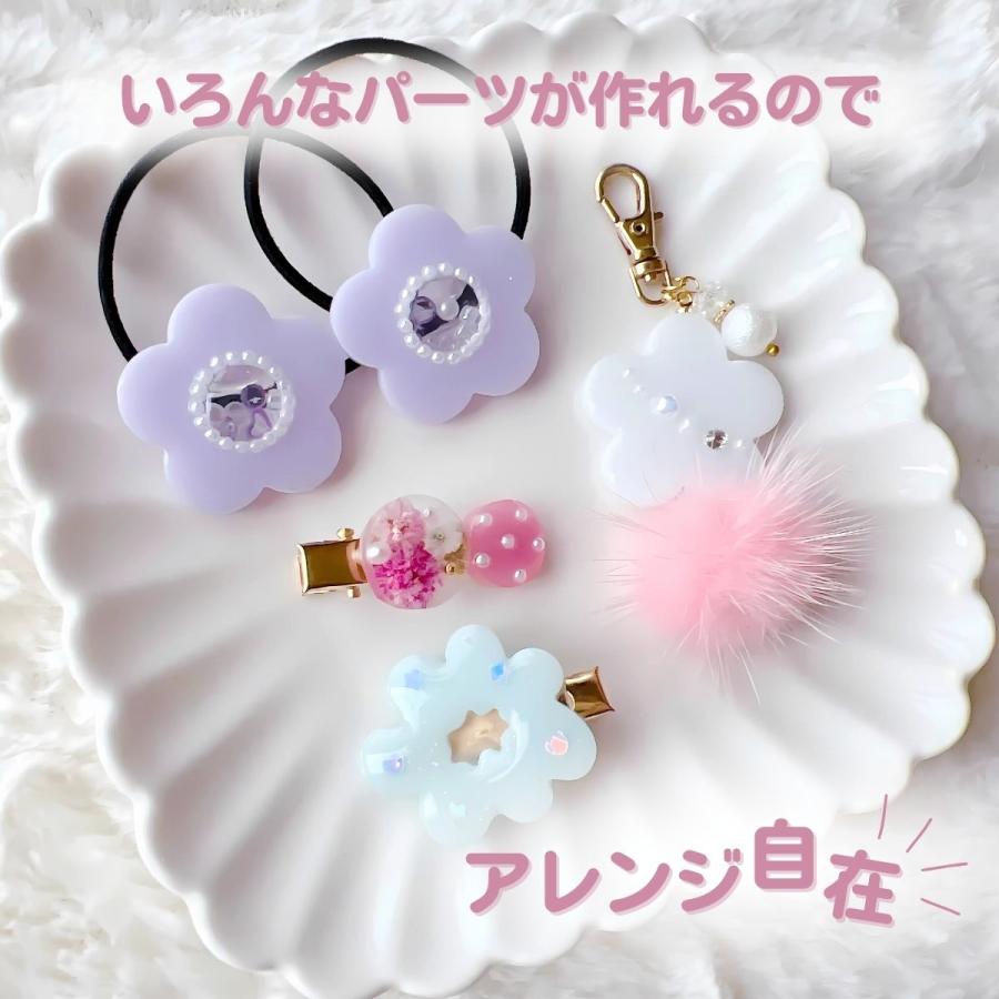 メルヘンデザイン テディベアハートレジンヘアゴム