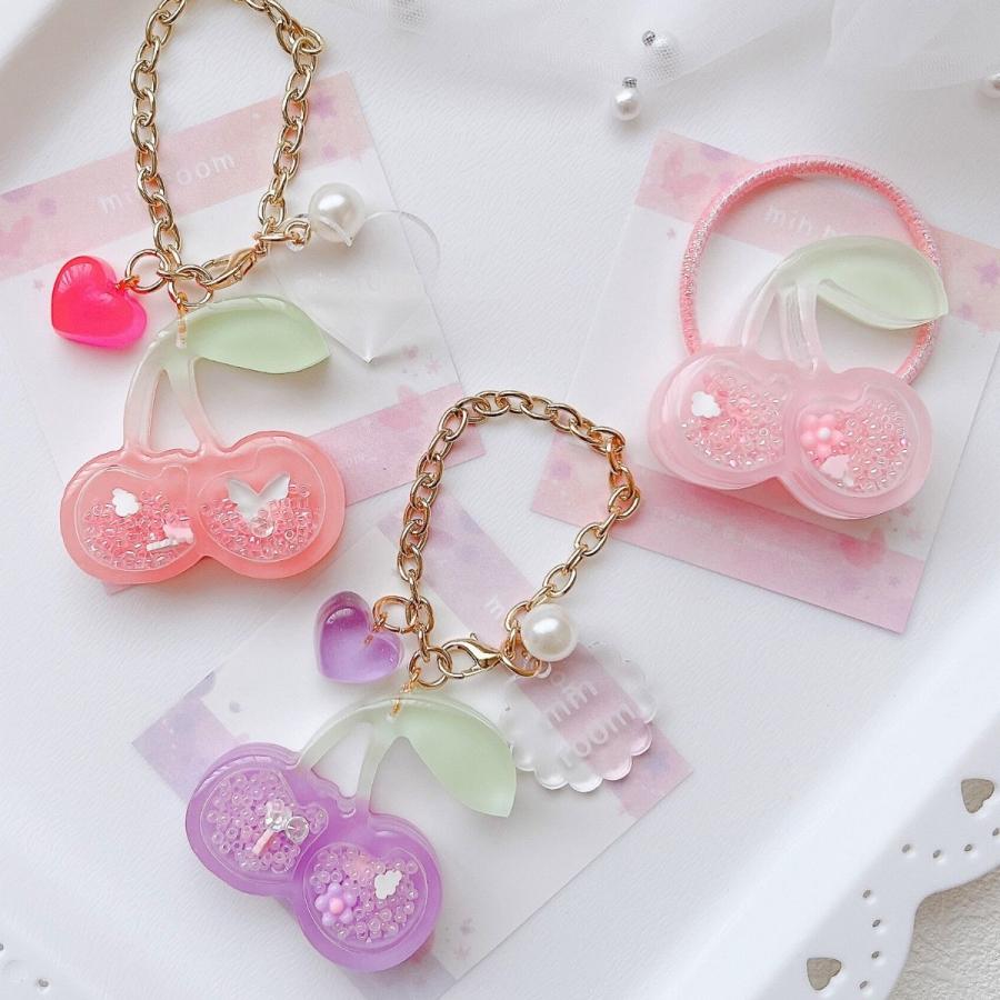 レジン シリコンモールド シャカシャカ さくらんぼ ヘアアクセサリー