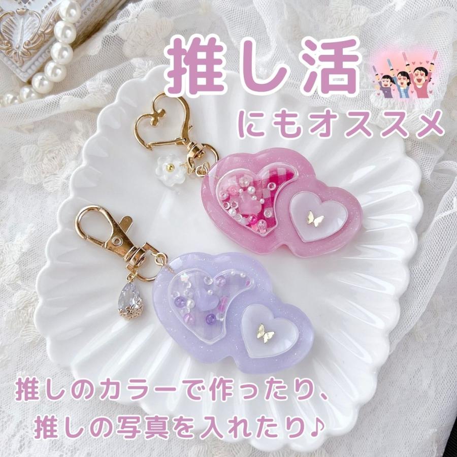 女の子　悪魔　ダブルハートシェイカー レジン シリコンモールド シャカシャカ ダブルハート ヘアアクセサリー