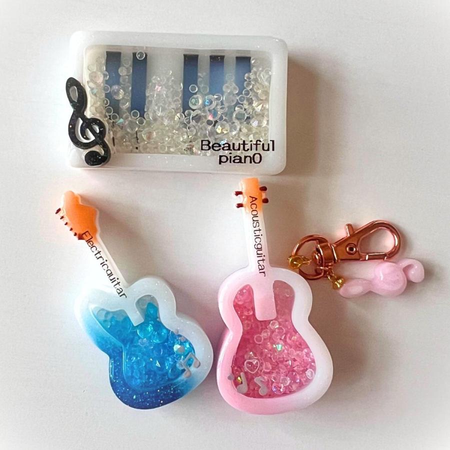 レジン シリコンモールド シャカシャカ ギター ピアノ ヘア