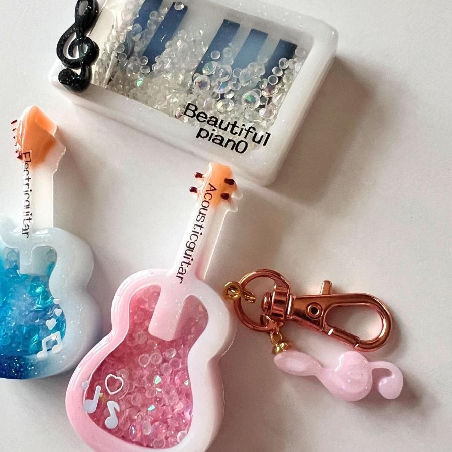 レジン シリコンモールド シャカシャカ ギター ピアノ ヘア