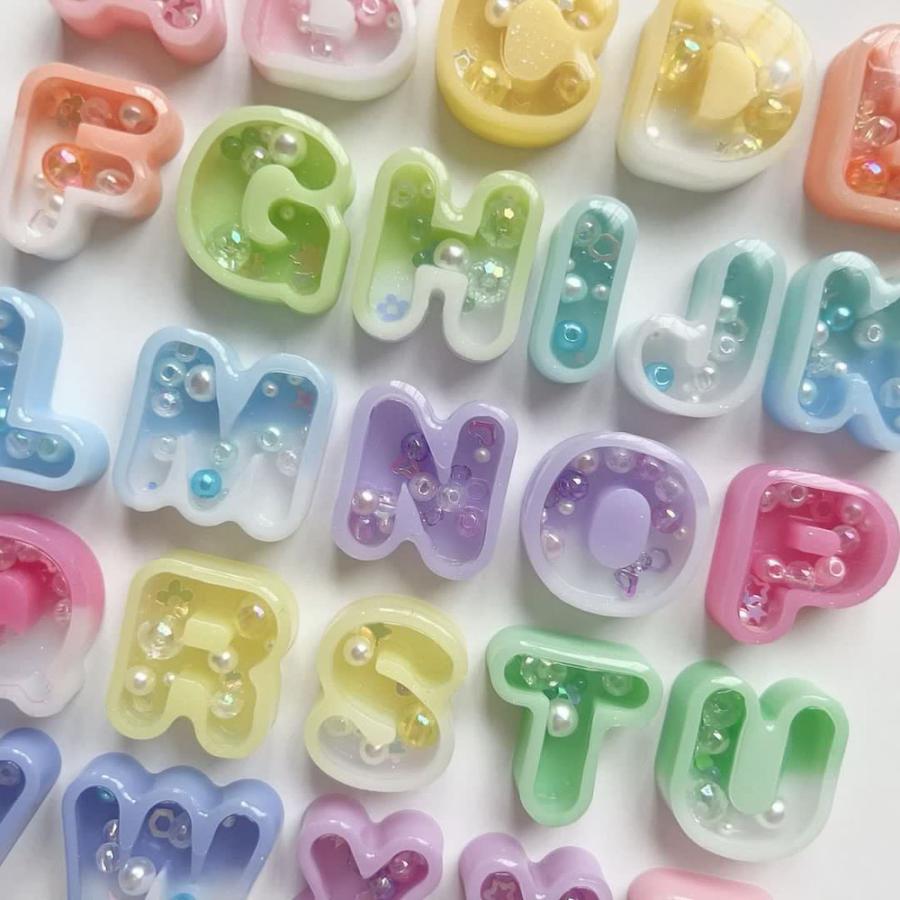 レジン アルファベット シャカシャカ シェイカーモールド イニシャル