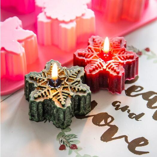 シリコンモールド クリスマス 雪 冬 結晶 アロマストーン 石膏 石鹸