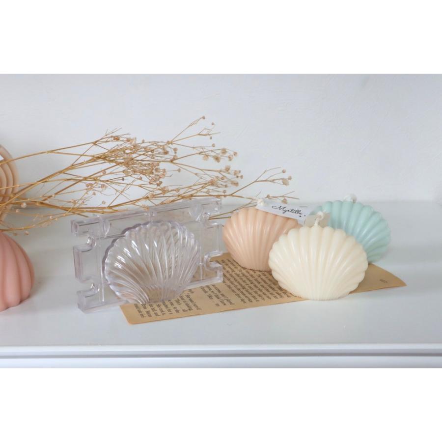 おまけ付きキャンドル　ワックス　モールド　貝殻　顔料 キャンドル モールド 貝殻 貝 シェル型 ポリ製 型 ソイワックス アロマ