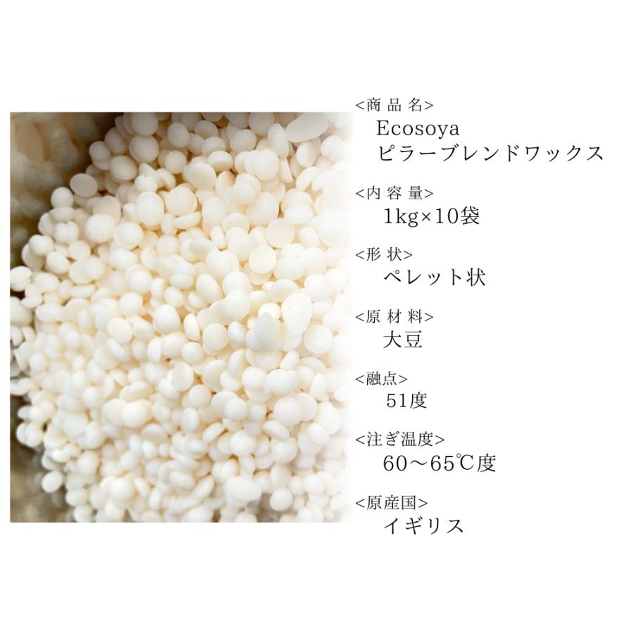 ソイワックス ピラーブレンド 1kg×10袋(10kg) 小分け エコソヤ