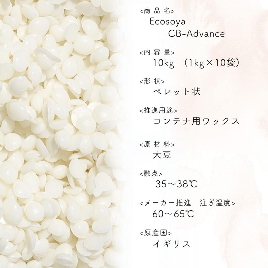 ソイフラワー用 ソイワックス 原材料10kg ソイワックス CBアドバンス 10kg (1kg×10袋) 小分け エコソヤ エコソイ