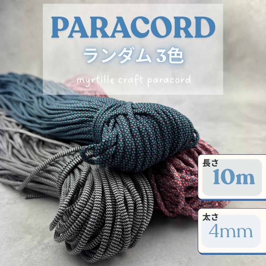 パラコード 4mm ランダム 3色 長さ10m 紐 スマホショルダー