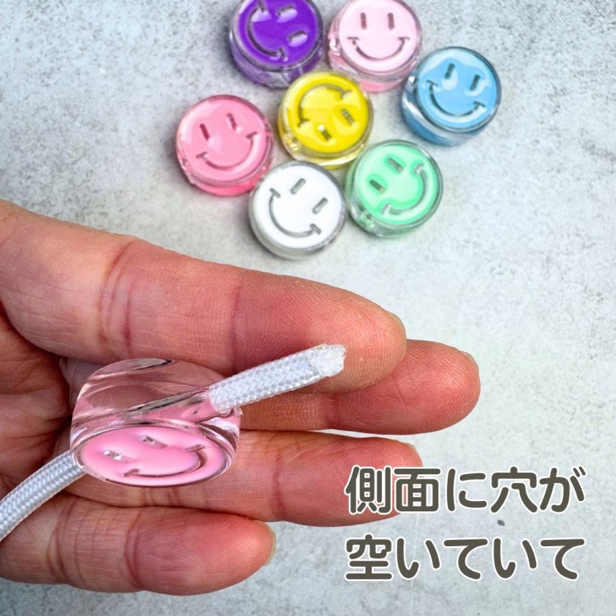 ビーズ ニコちゃん スケルトン ビーズパーツ 大穴ビーズ パラコード