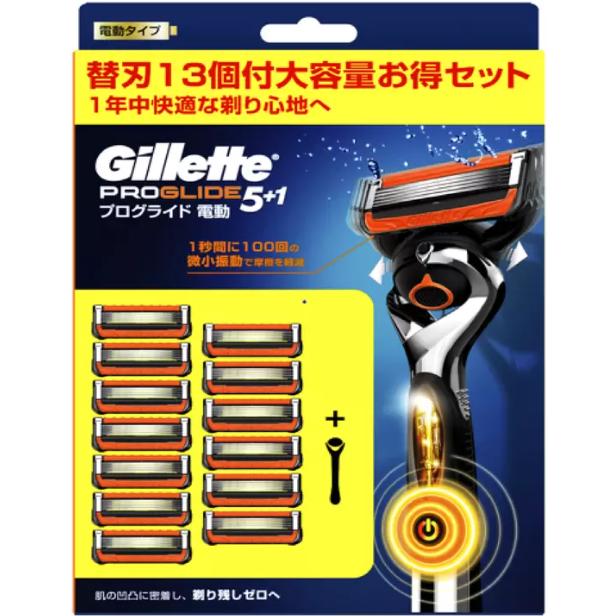 Gillette ジレット 電動カミソリ 本体+替刃13個 セット フレックス