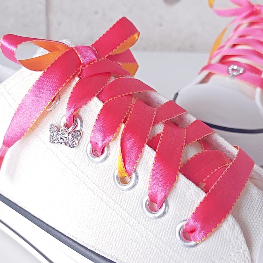 【リボンラインストーン】【シューレースチャーム】靴紐 靴ひも くつひも チャーム ピアス アクセサリー 飾り かわいい おしゃれ スニーカー |  | 03