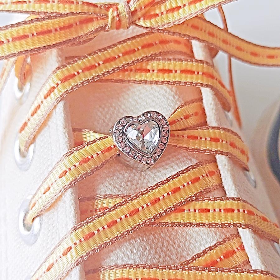 クリアハート スライドチャーム】【シューレースチャーム】靴紐 靴ひも