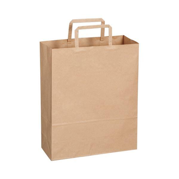 うのにもお得な 紙手提袋 （まとめ）TANOSEE 平紐 1パック（50枚）〔×10セット〕 茶無地 小ヨコ260×タテ320×マチ幅100mm 紙袋