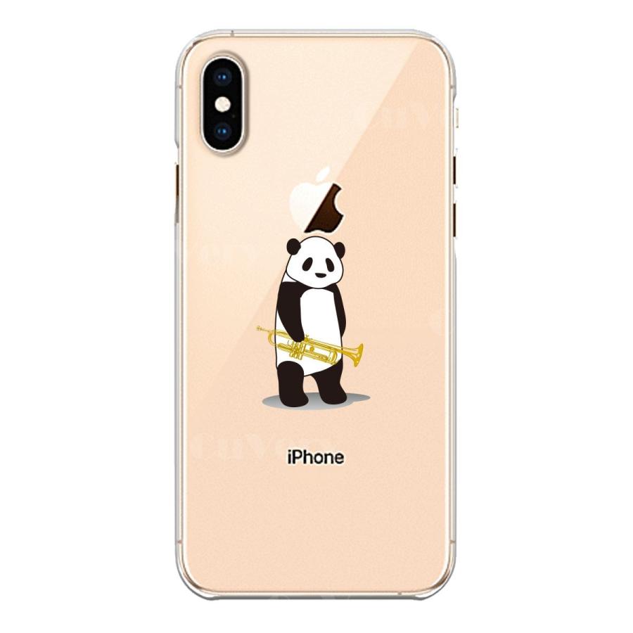 iPhoneXS/X iPhoneXs Max iPhoneXR ワイヤレス充電対応 アイフォン クリア 透明 スマホ ケース だれ パンダ トランペット パンダ｜mysma｜02