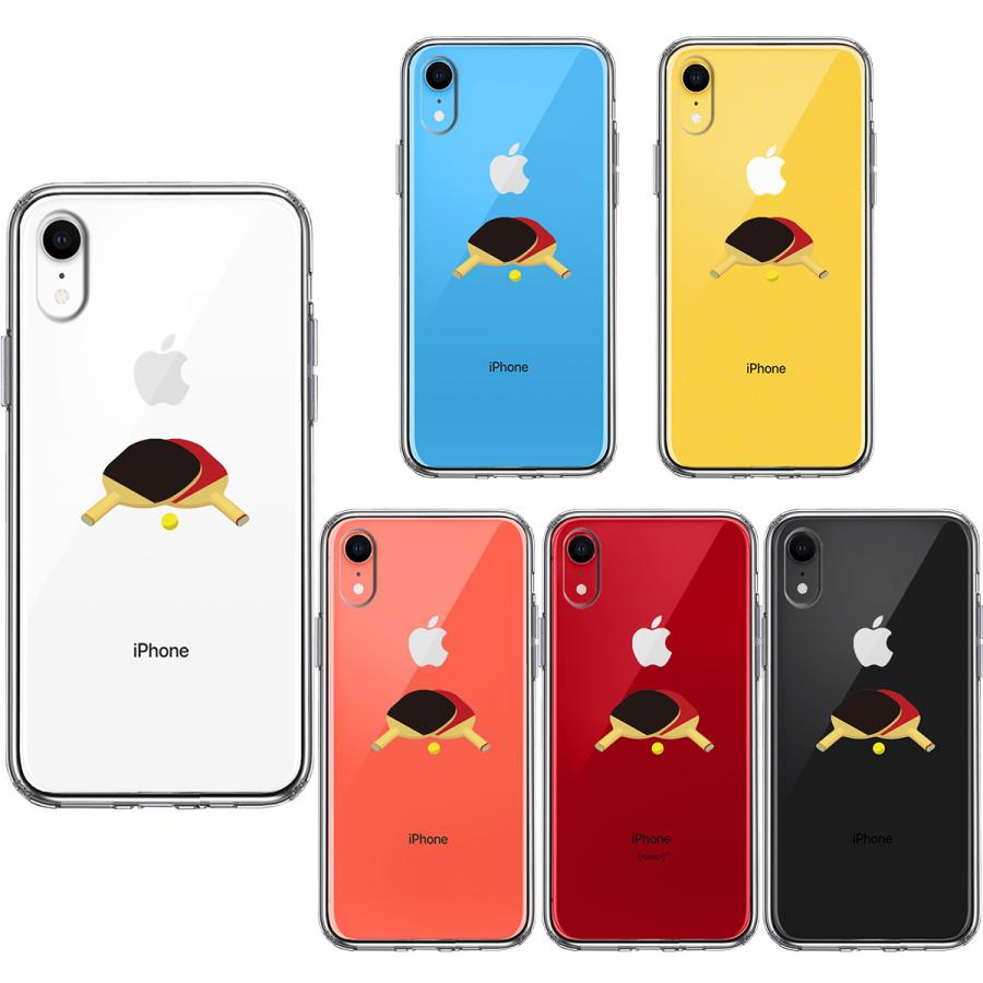 iPhoneXS/X iPhoneXs Max iPhoneXR ハイブリッド クリア 透明  スマホ ケース 液晶保護強化ガラス付き 卓球 ラケット｜mysma｜04