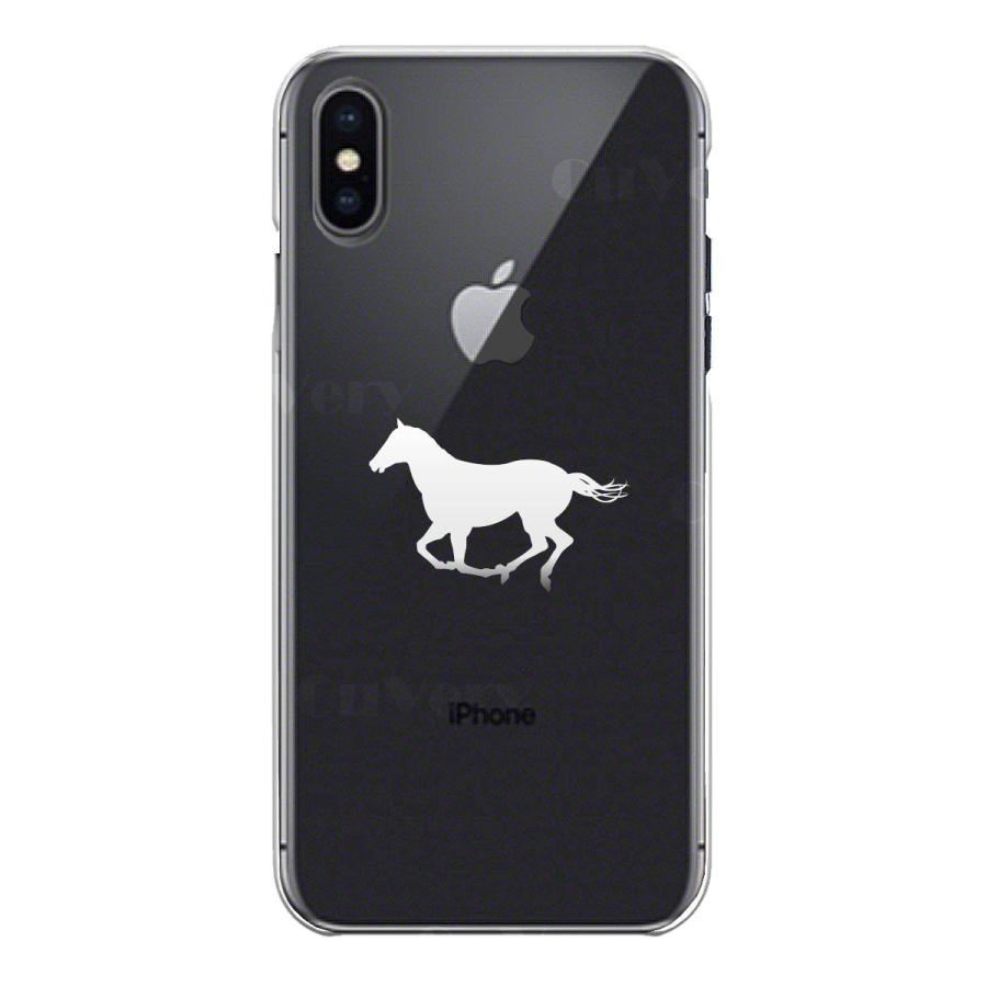 iPhoneXS/X iPhoneXs Max iPhoneXR ワイヤレス充電対応 アイフォン クリア 透明 スマホ ケース 馬 サラブレット 白馬｜mysma｜04