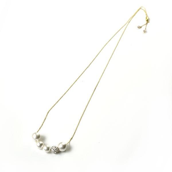 SWAROVSKI コットンパール スワロフスキー ロングネックレス 
