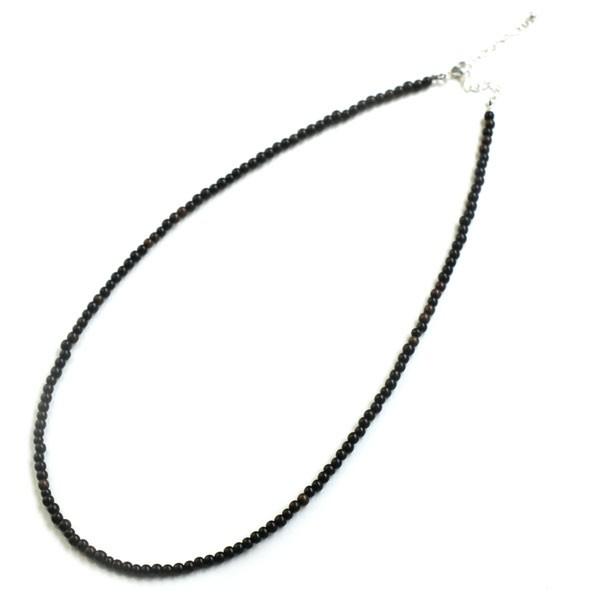 黒檀 エボニー 3mm ネックレス 木製 木 メンズ アクセサリー : 日本製
