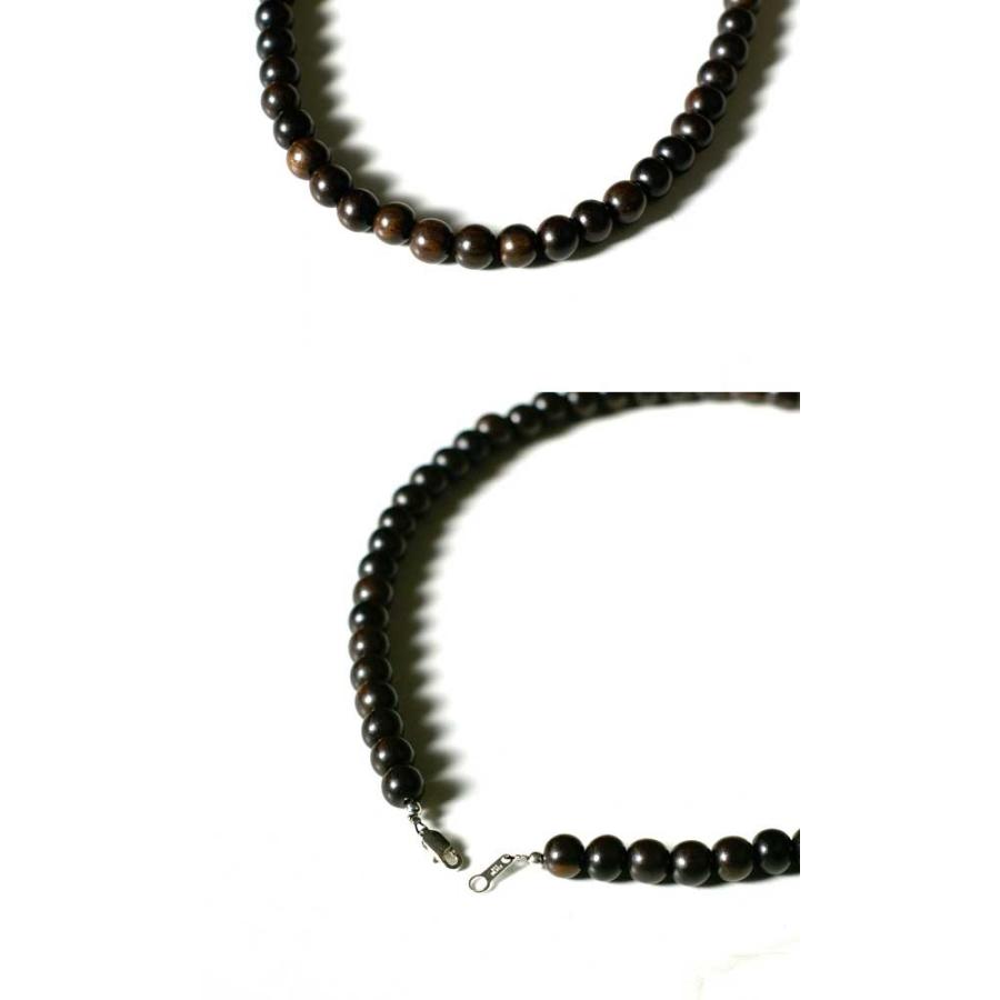 ネックレス メンズ ウッド 黒檀 エボニー 8mm 木製 木