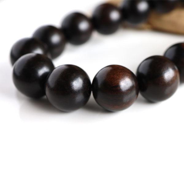 ネックレス 木製 木 黒檀 エボニー 20mm 大玉 大粒 大きい 迫力 大珠
