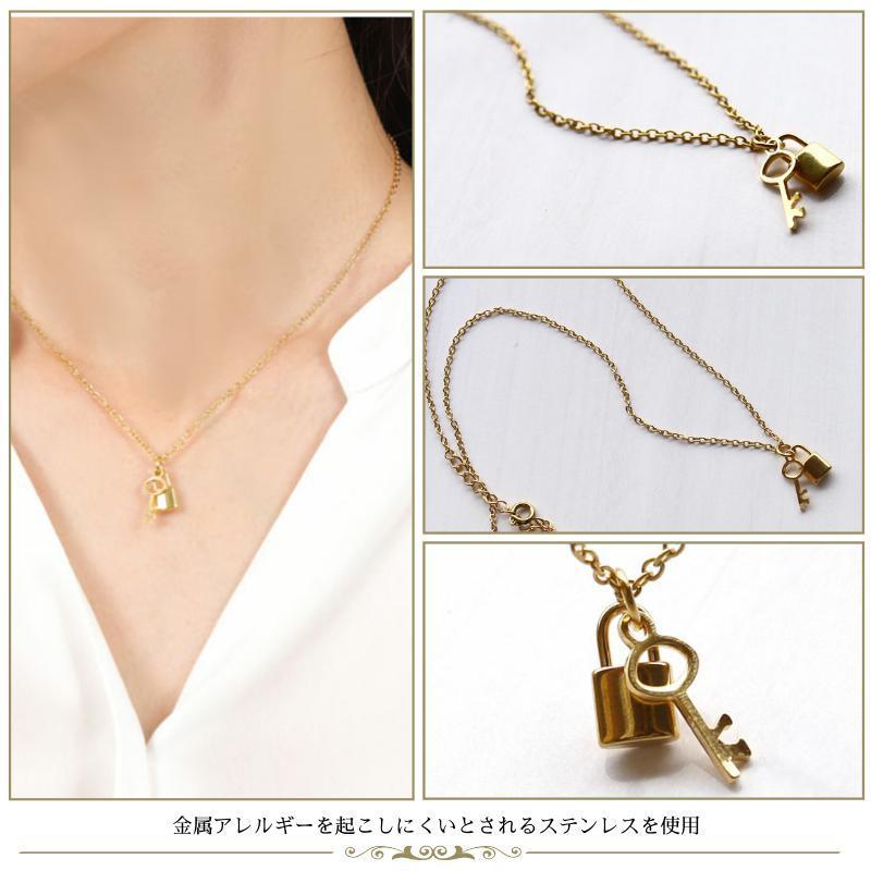 鍵ネックレス ステンレス ネックレス ゴールド キーネックレス カギ 鍵