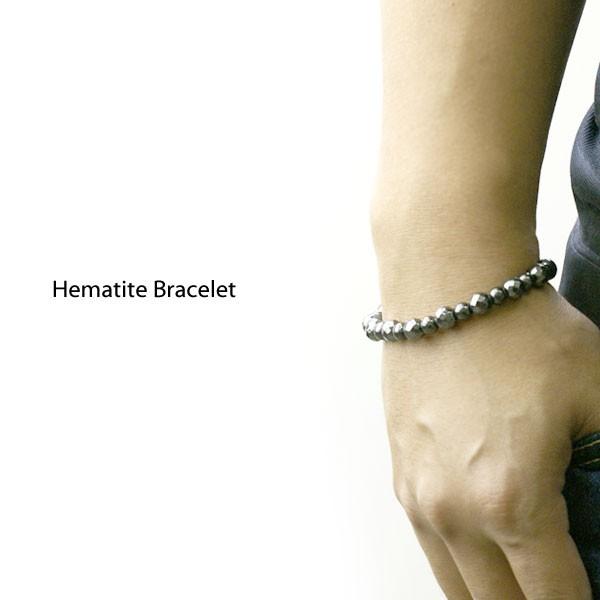 ヘマタイト シンプルデザイン ブレスレット メンズアクセサリー