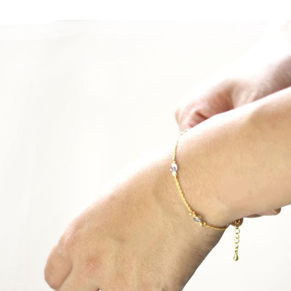SWAROVSKI（スワロフスキー） ブレスレット 3粒 3カラー チェーン 