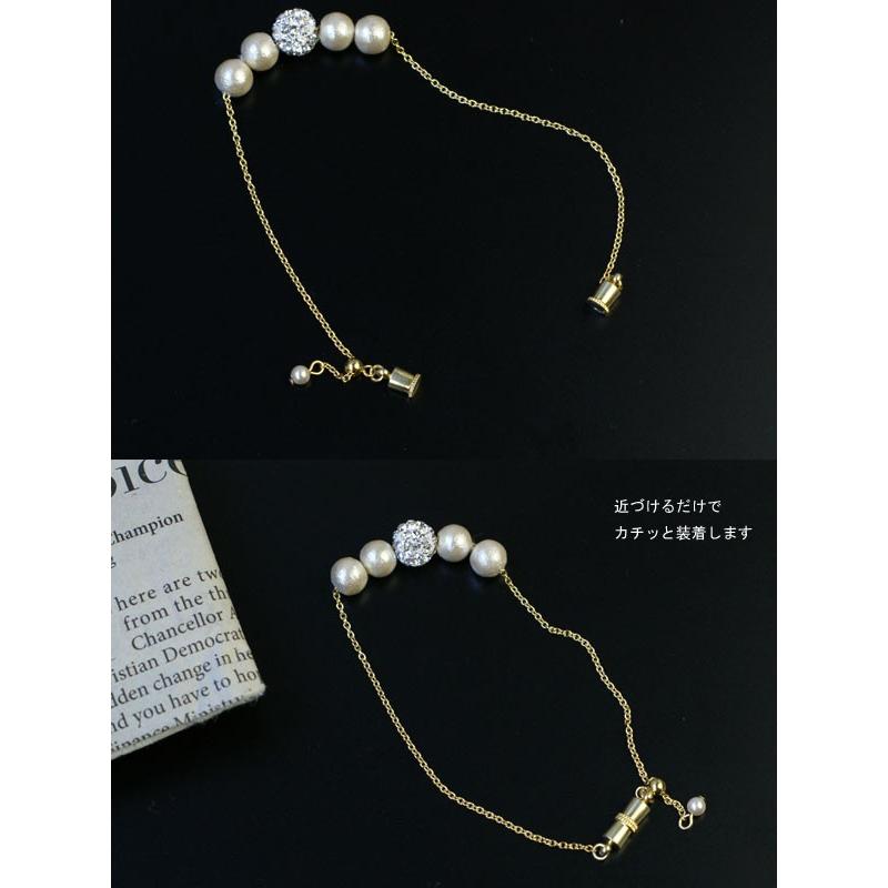 Swarovski パール シルバー ブレスレット マグネット スワロフスキー SWAROVSKI スワロフスキー ブレスレット swarovski パヴェボール