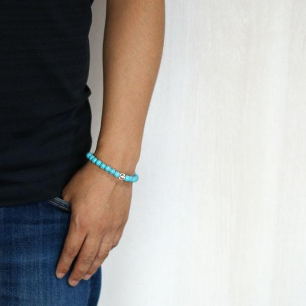 ターコイズ 水晶 デザイン ブレスレット 天然石 パワーストーン : 日本