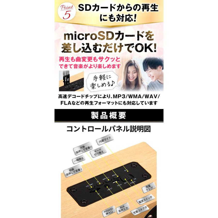 bluetooth ブルートゥース スピーカー 小型 木製 大音量 10W 高音質