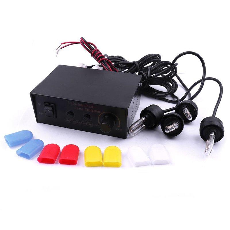 LED 警告 フラッシュランプ コントロールボックス DC12V 4in1 電球u字管 LED ストロボライト 信号 シグナルランプ 車用