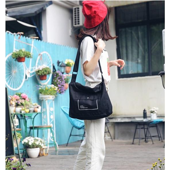 キャンバスショルダーバッグメンズレディース大きめ斜めがけ/無地大