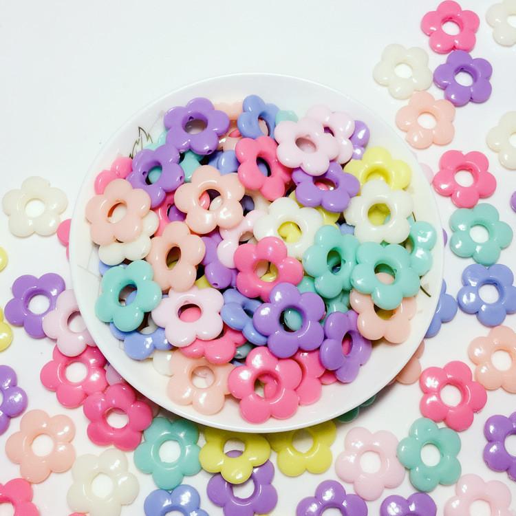 フラワーカラフルMIXお花ビーズアクセサリー手作り花型 ビーズ