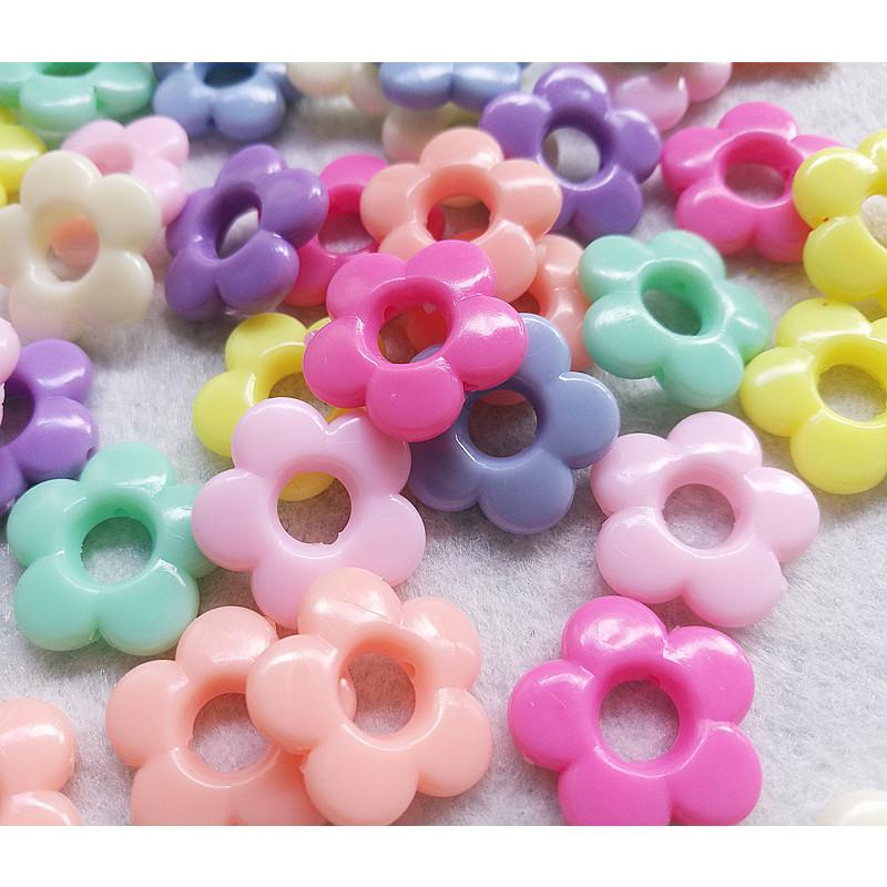 フラワーカラフルMIXお花ビーズアクセサリー手作り花型 ビーズ 