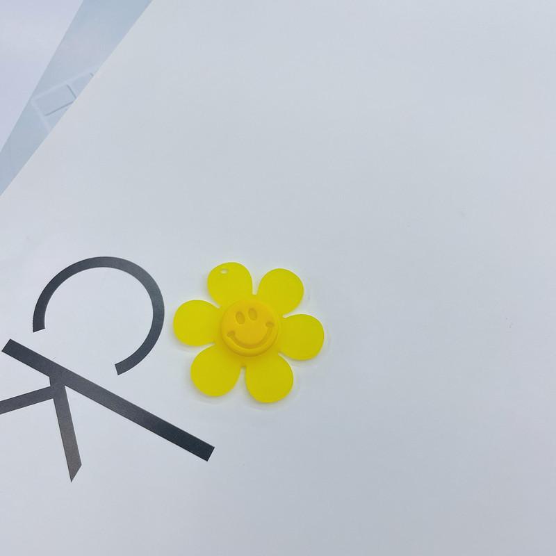 5個35mm スマイル お花フラワー チャーム手芸 パーツ