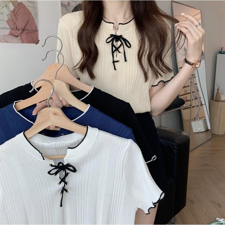 格安saleスタート かわいい 半袖 袖あり ハーフオープン襟 レディース サマーニット 4色展開 大人可愛い ガーリー着回し キュート 大人女子 おしゃれ 上品 シンプル きれいめ 半袖 種類 ホワイト Www Sustentec Com Br