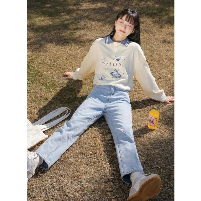 男性に人気 ポロシャツ トップス レディース 長袖 襟付き ポロシャツ イラスト プリント トップス レディース 長袖 襟付き ポロシャツ イラスト プリント アプリコット かわいい 大人可愛い きれいめ 大人 シンプル おしゃれ お洒落 レトロ 大人女子 Www