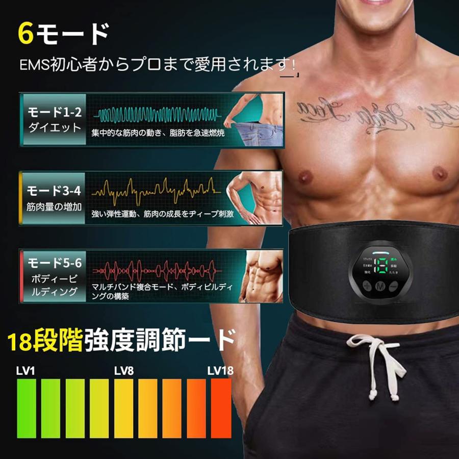 ems腹筋ベルト 腹筋ベルト ジェル不要 最強モデル ems 腹筋 器具