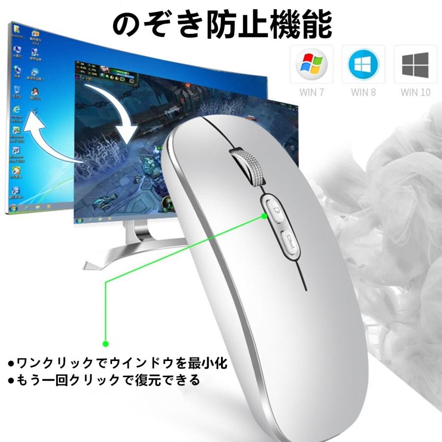 マウス 充電式 5ボタン 無線静音モデル 無線 静音 ワイヤレスマウス