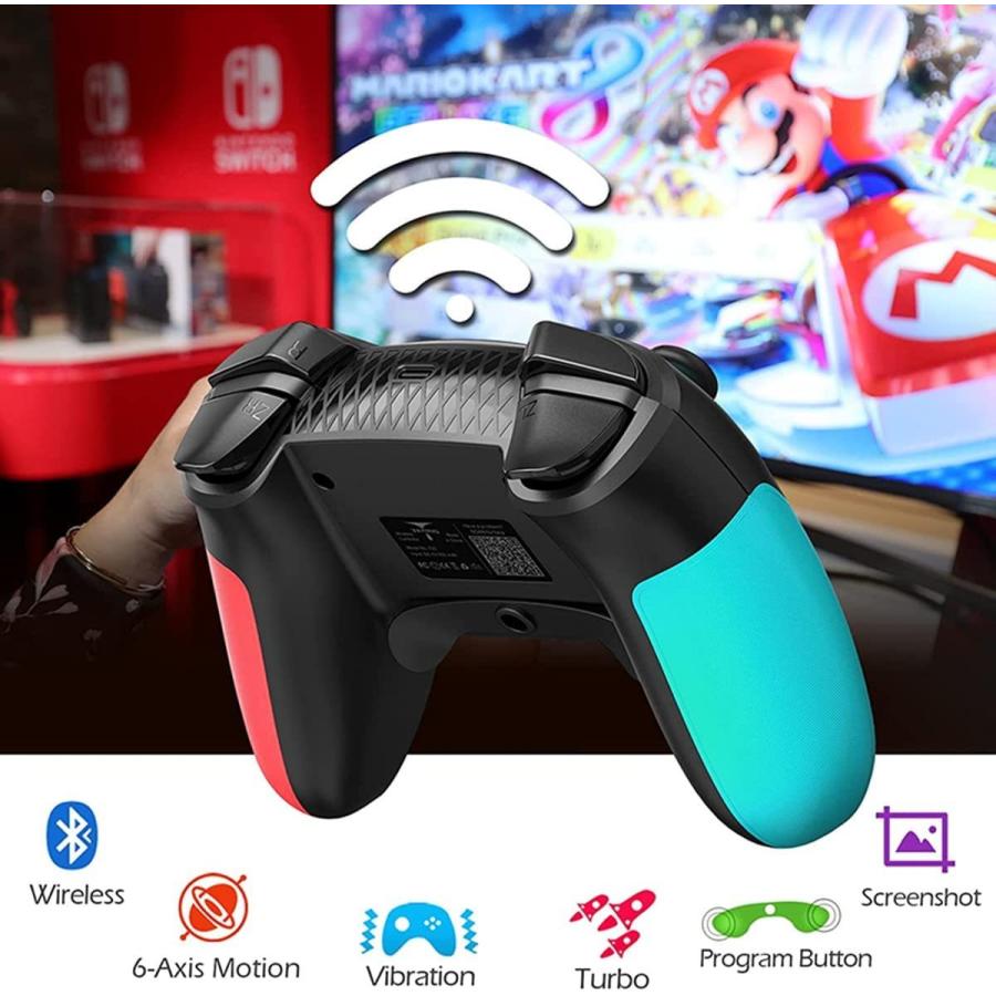 スイッチ コントローラー Switch 無線 HD振動 NFC スリープ復帰 6軸ジャイロセンサー TURBO連射 Bluetooth接続 ワイヤレス|mytonya|08