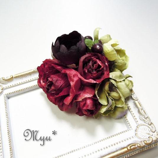 コサージュ ケース付き 真紅 ボルドー ドライフラワー風 薔薇 ラナンキュラス アジサイ 入学式 卒業式 フォーマル 女性 Br 2110 Myu Accessory 通販 Yahoo ショッピング