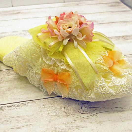 楽屋スリッパ 宝塚スリッパ デコスリッパ キュート 薔薇 リボン レース  