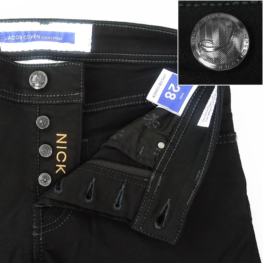 【43%OFF／定価52,800円】JACOB COHEN ヤコブコーエン 国内正規品 NICK（旧622 ストレッチジーンズ 11oz ブラックデニムパンツ イタリア製 92593 裾上げ無料｜myu-clothing｜08